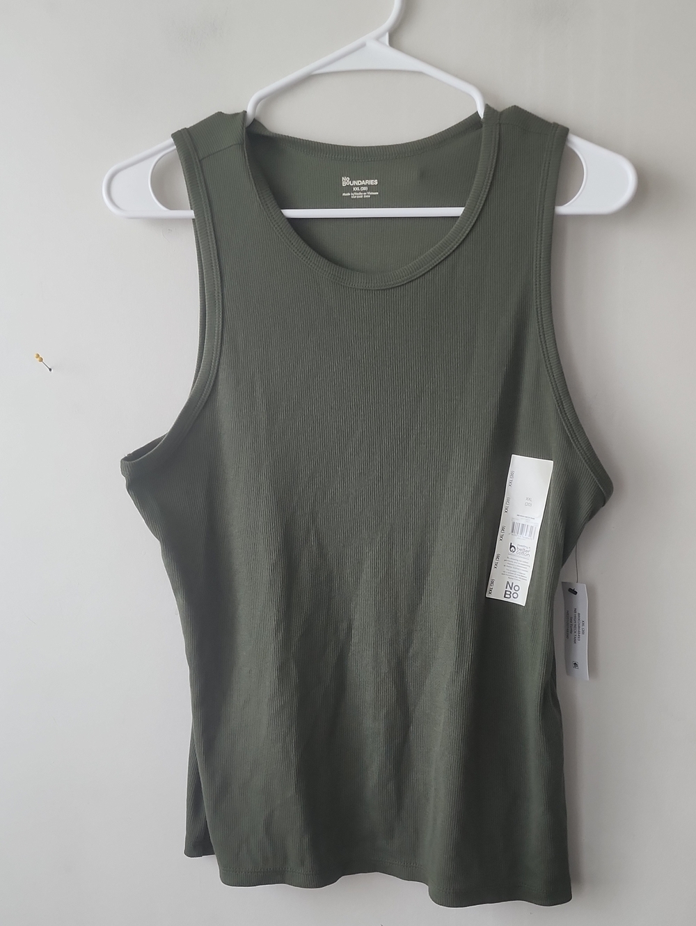 NOBO Olive Tank Top Ribbed Scoop Neck
